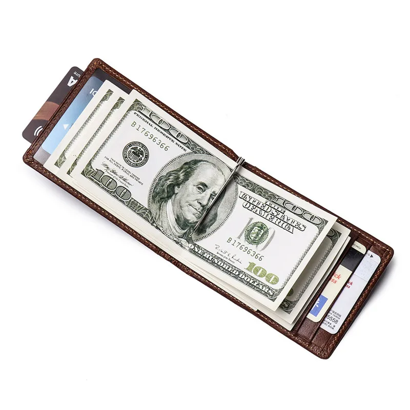 LEACOOL натуральная кожа RFID Блокировка держатель для карт подтягивающий кредитный