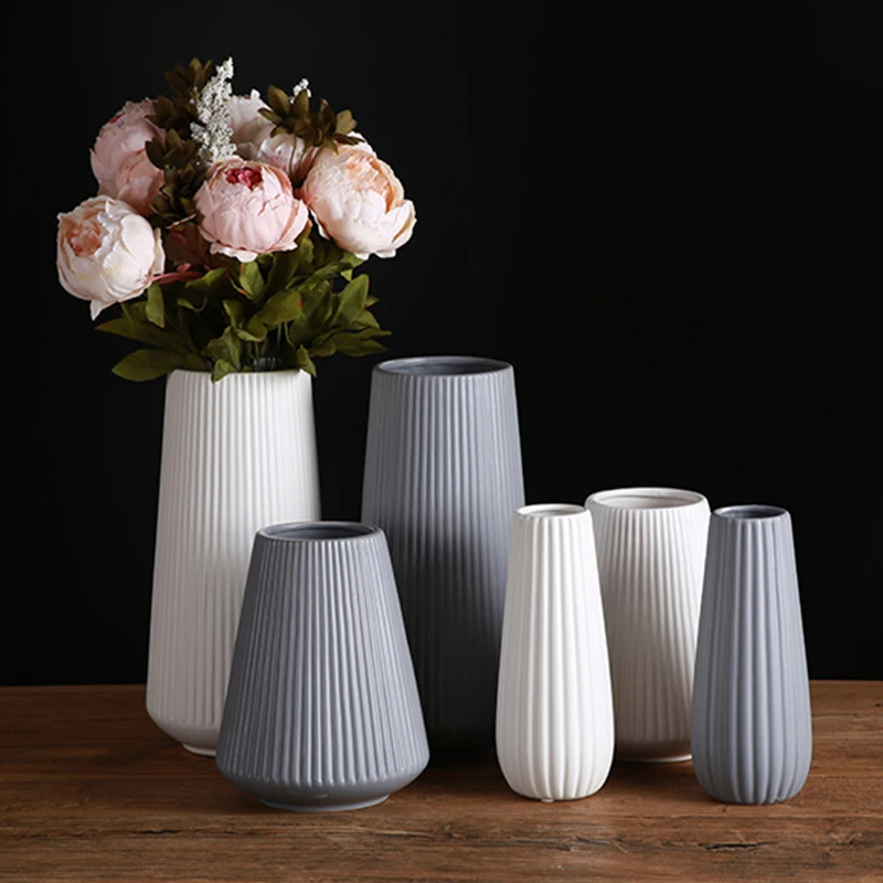 Ваза в скандинавском стиле белый Керамика украшения дома горшки для цветов