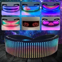 usb rechargeable full color dynamic luminous glasses blinds app bluetooth glasses led dynamic glasses for party decoration