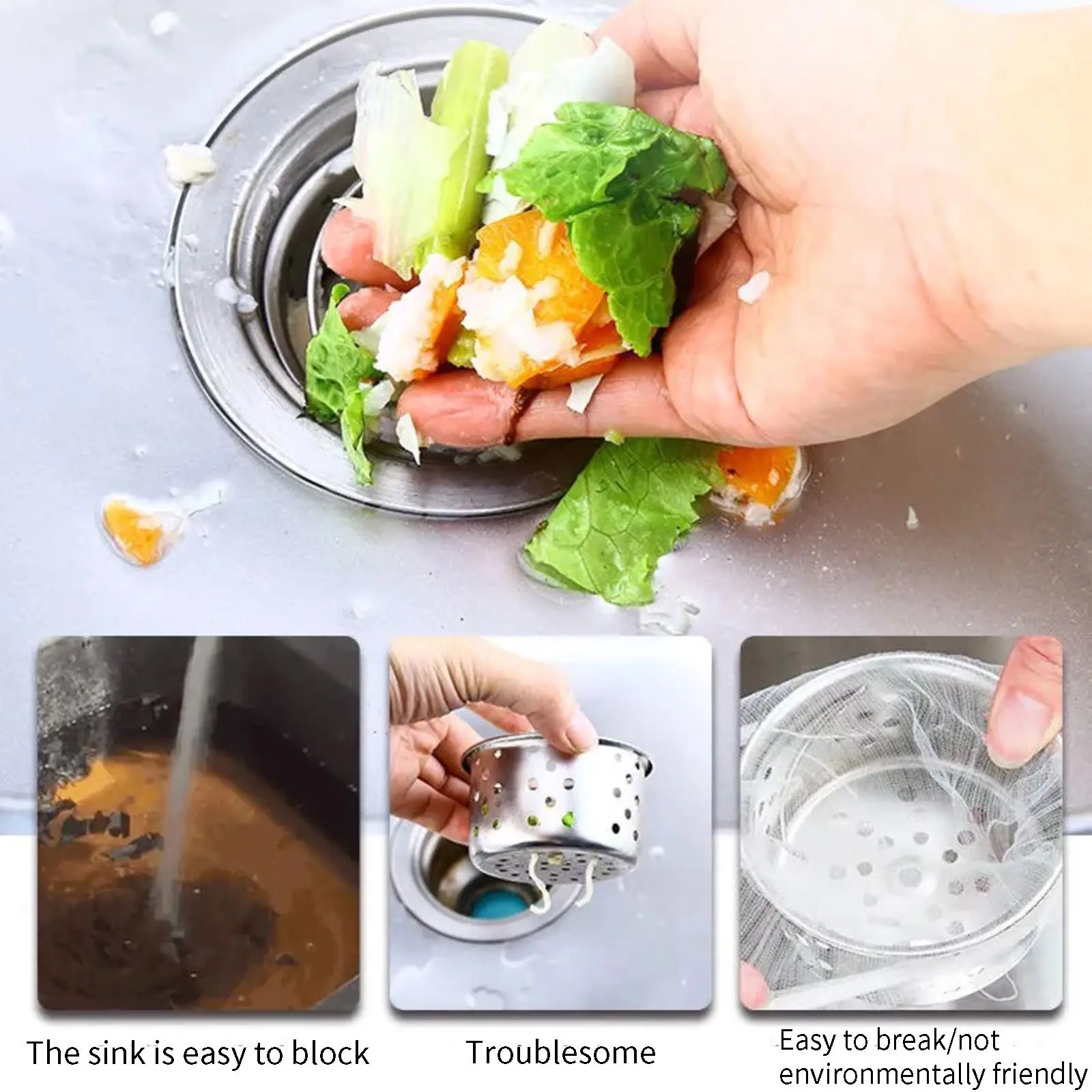 

Канализационный фильтр с внутренней крышкой, раковина из нержавеющей стали, фильтр для сбора мусора, защита от блокировки кухни и ванной