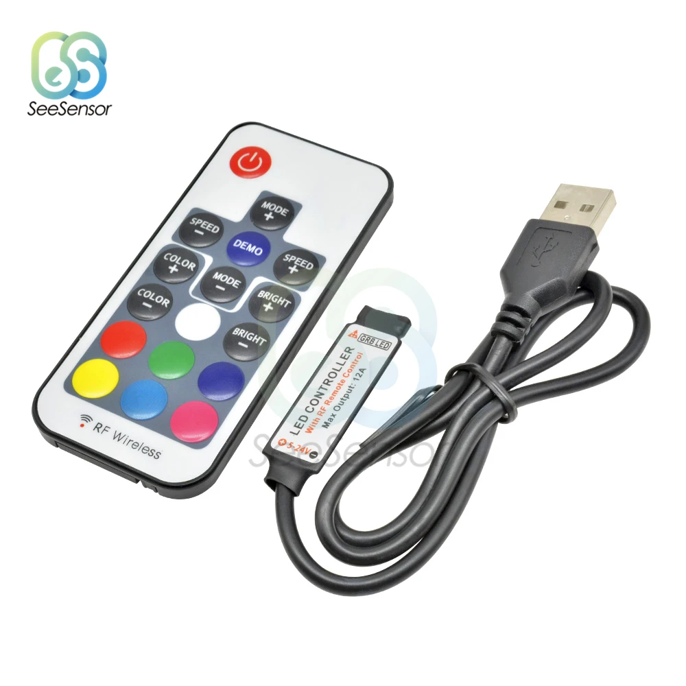 DC 5V 12V RGB USB ИК RF пульт дистанционного управления Светодиодная лента светильник 3 17