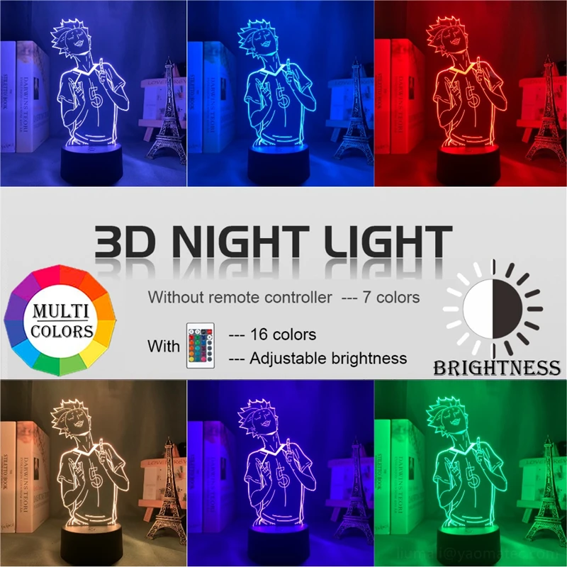 

3d Lamp Anime Haikyuu Tendou Satori Light for Kids Child Bedroom Decor Night Light Birthday Gift Manga Gadget Lamp