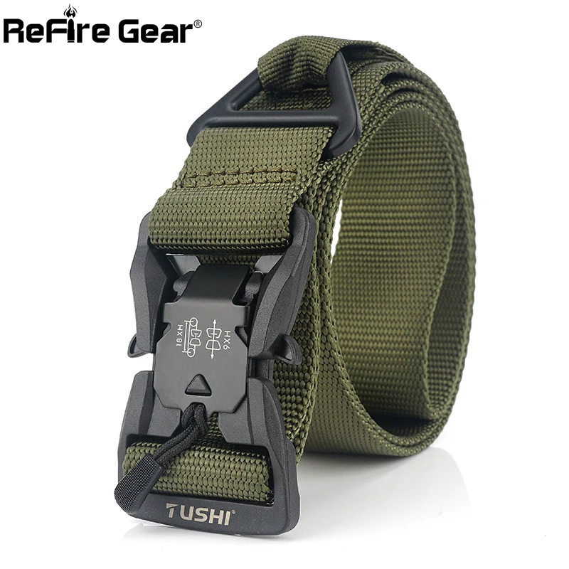 ReFire gear нейлоновые пояса для мужчин Магнитный военно-тактический страйкбол ремень армейский боевой сверхмощный быстрый выпуск Молл системы поясницы