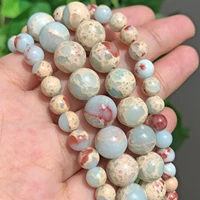 4681012mm natural shoushan stone snakeskin blue stone beads round loose spacer beads for jewelry making diy bracelet