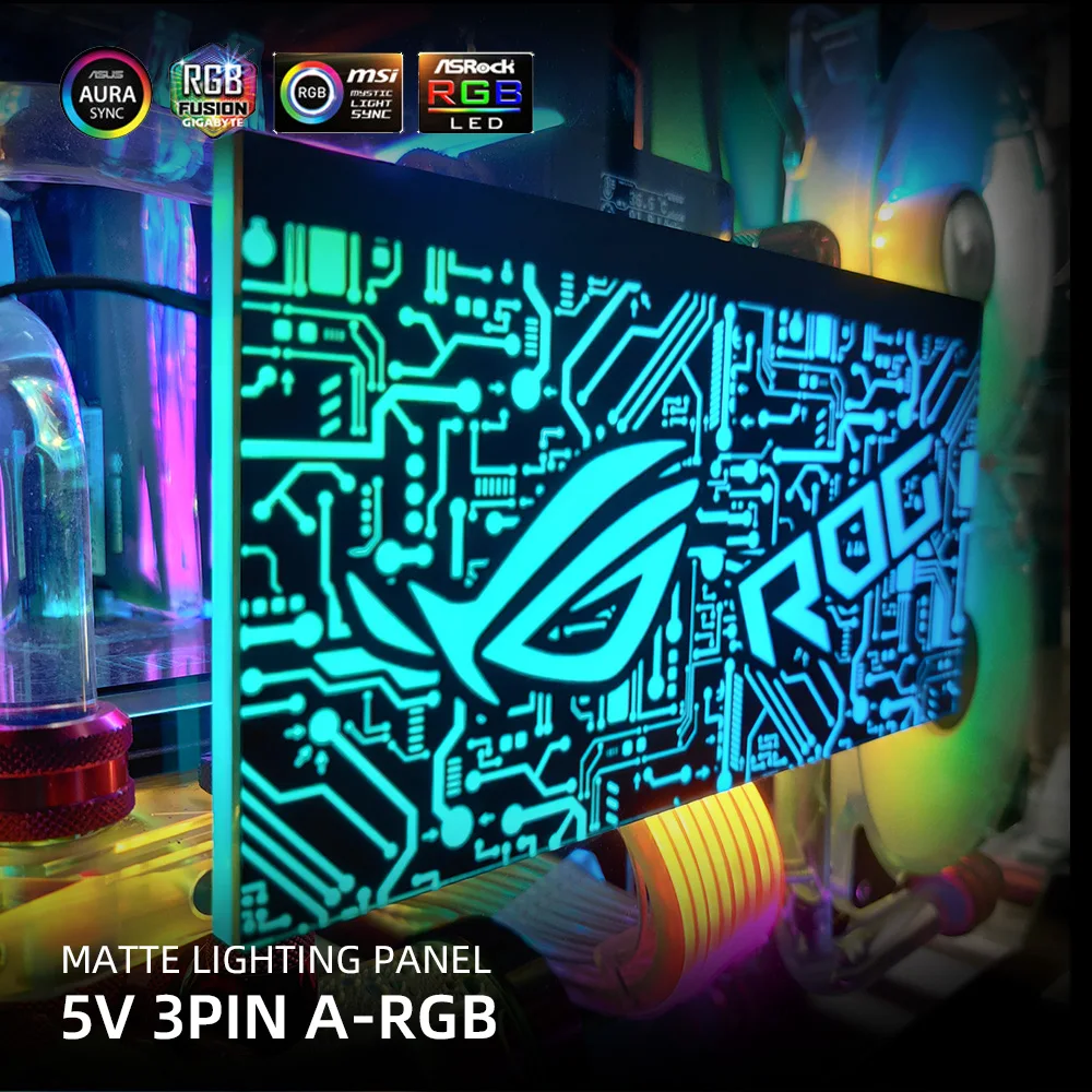 

Matte PC Case Lighting Panel ARGB GPU Backplate DIY Side Panel Customizable Mod Frosted Light pad AURA SYNC Water cooling Custom