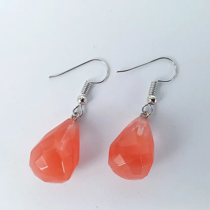 FYJS уникальные посеребренные Висячие сережки с голубым песком вишневые кварцевые