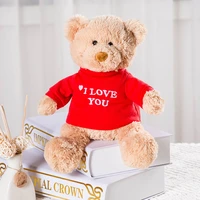 message bear stuffed animals plush toy i love you teddy bear with removable t shirt gift for kids 11