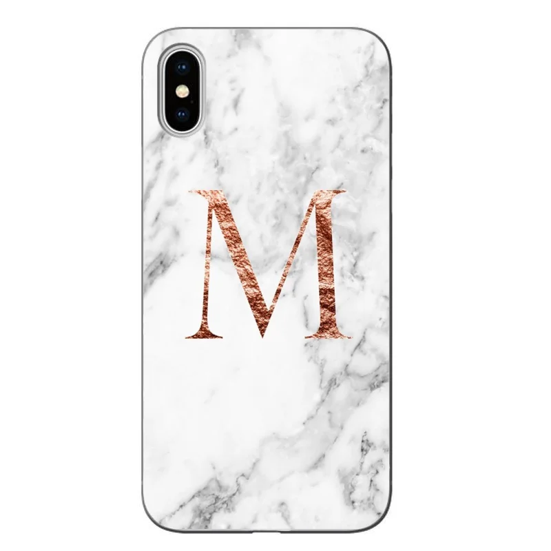 Хаки Пользовательское имя письмо монограмма розовый мрамор A B K Q для iPhone X XR MAX чехол для iPhone 5S 6 6s 7 8 Plus Жесткий Чехол для ПК - Цвет: Хаки