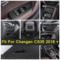 storage box panel window switch control stalls gear shift cover trim abs for changan cs35 2018 2020 carbon fiber interior