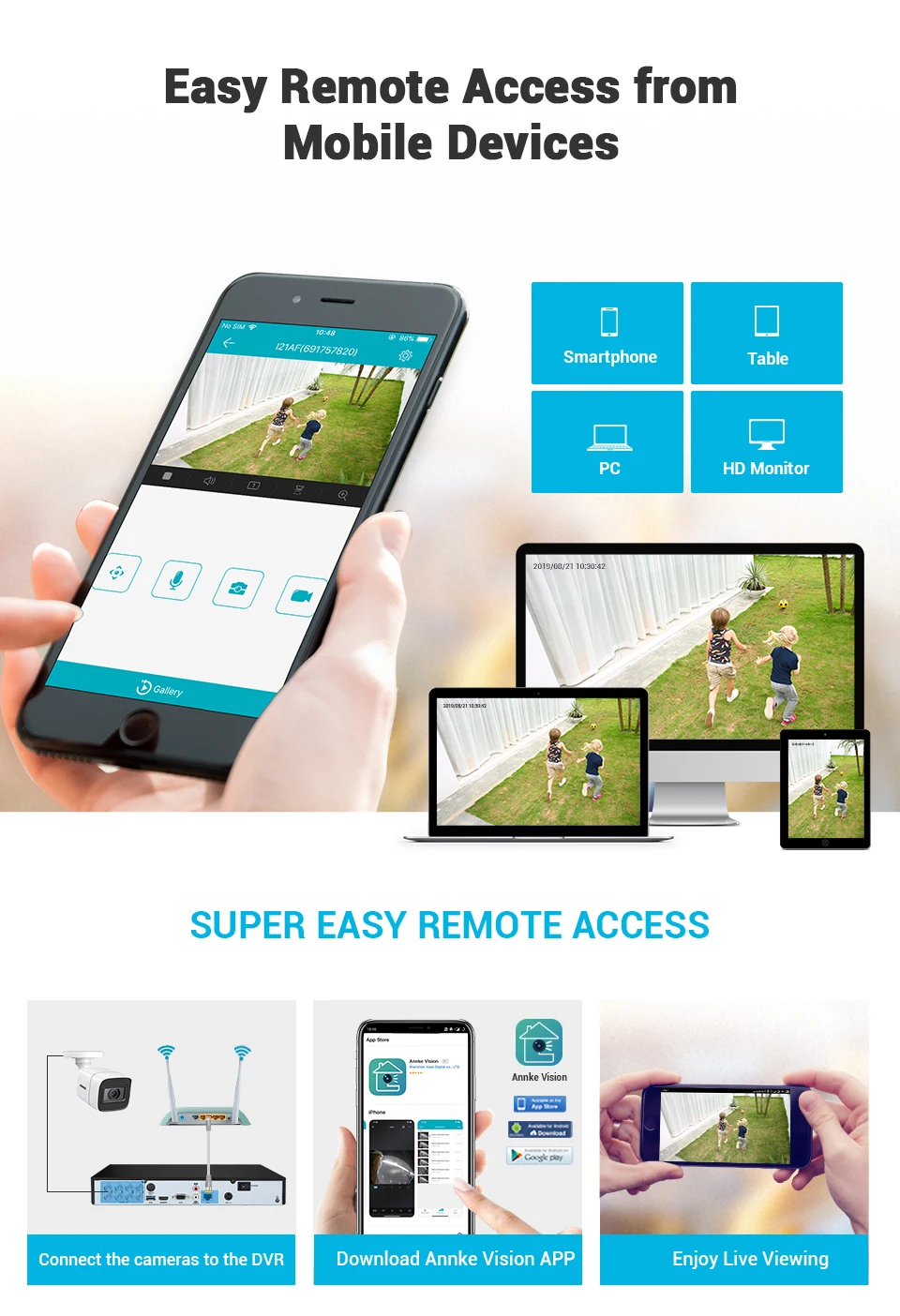 ANNKE 4K HD ультра четкий отснятый 8CH CCTV система безопасности 5в1 DVR с 8 Мп Открытый Всепогодный видео камера наблюдения комплект