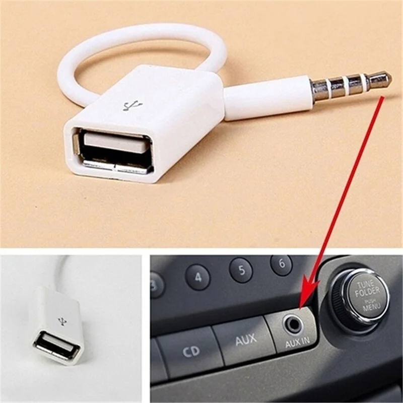 Автомобильные аксессуары MP3 3 5 мм штекер AUX аудио разъем к USB 2 0 гнездовой