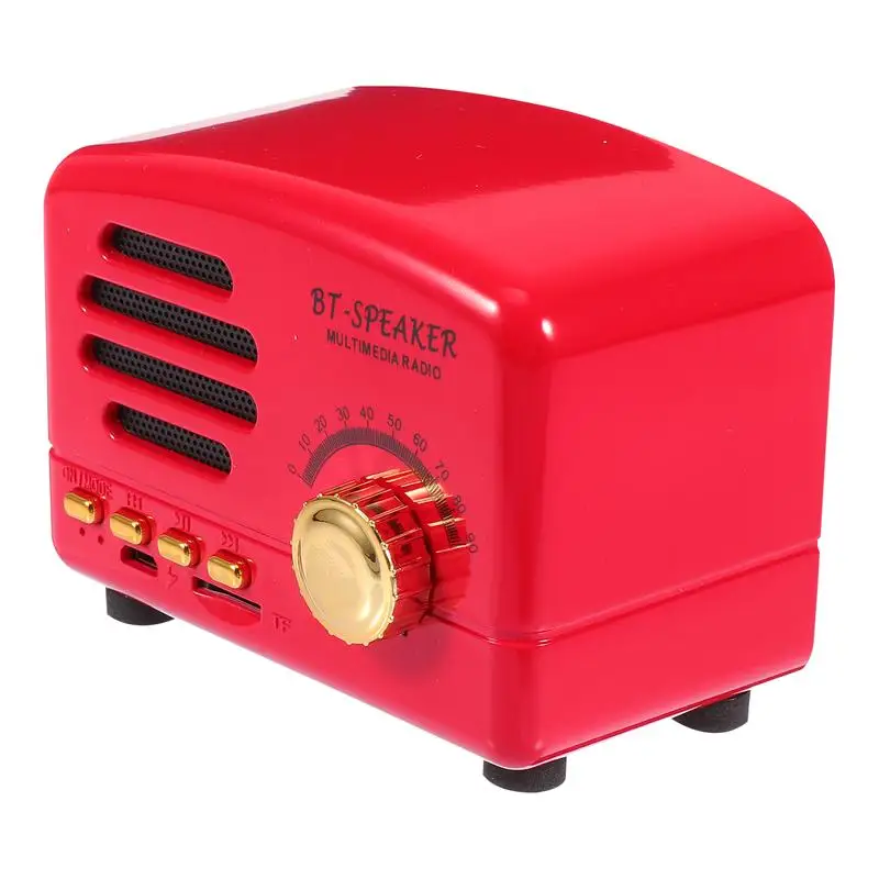 

1pc Retro Radio Mini Wireless Speaker Outdoor Portable Loudspeaker
