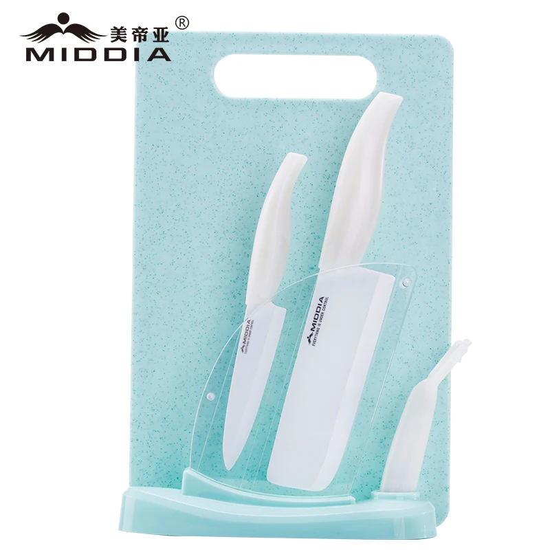 Набор керамических кухонных ножей с блоком 5 предметов резак для детского
