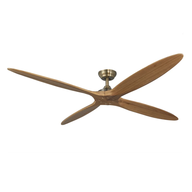 

Wood Large Fan For Home 60 inch Big Ceiling Fans Max Retro Vintage Industrial With Silent Control DC No Lamp Four Wooden Blades