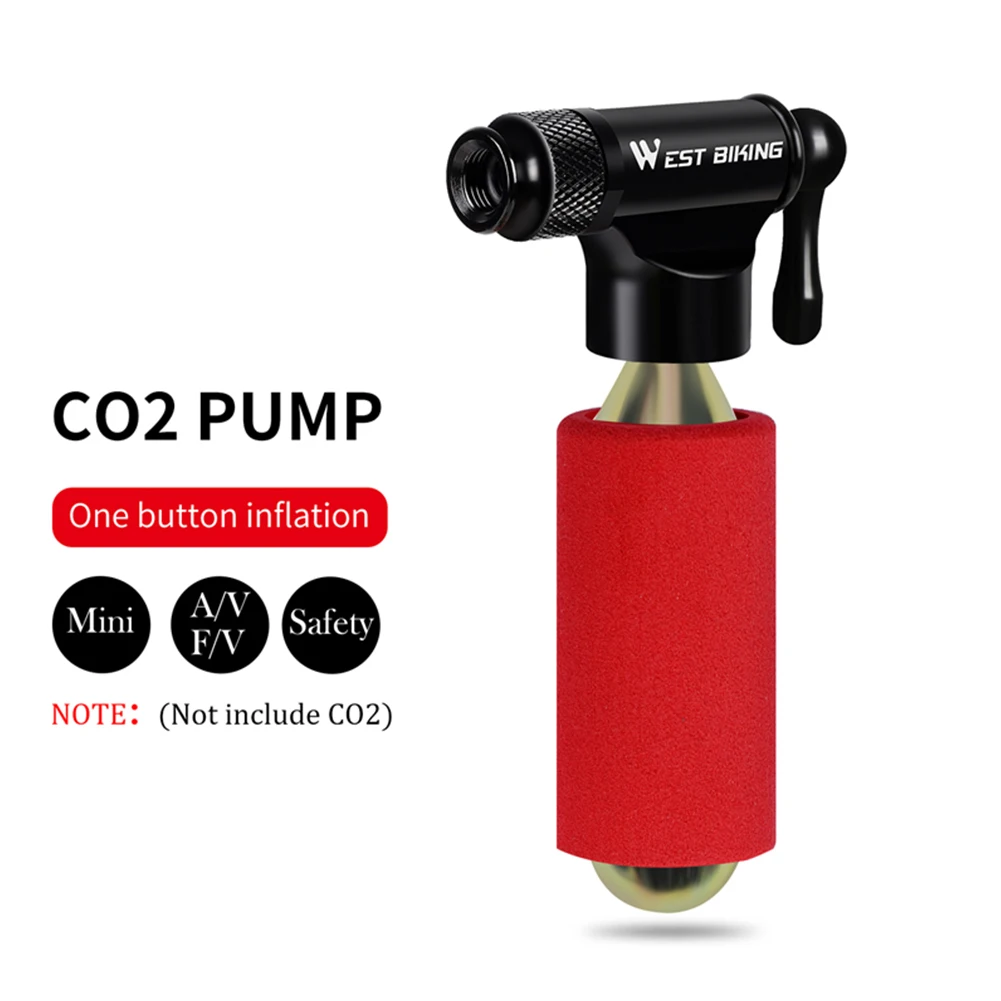 

WEST BIKING CO2 Inflator Bicycle Pump for Bicycle Schrader Presta Adapter Bike Pump Inflator Mini Hand Pump NO CO2 Cartridge