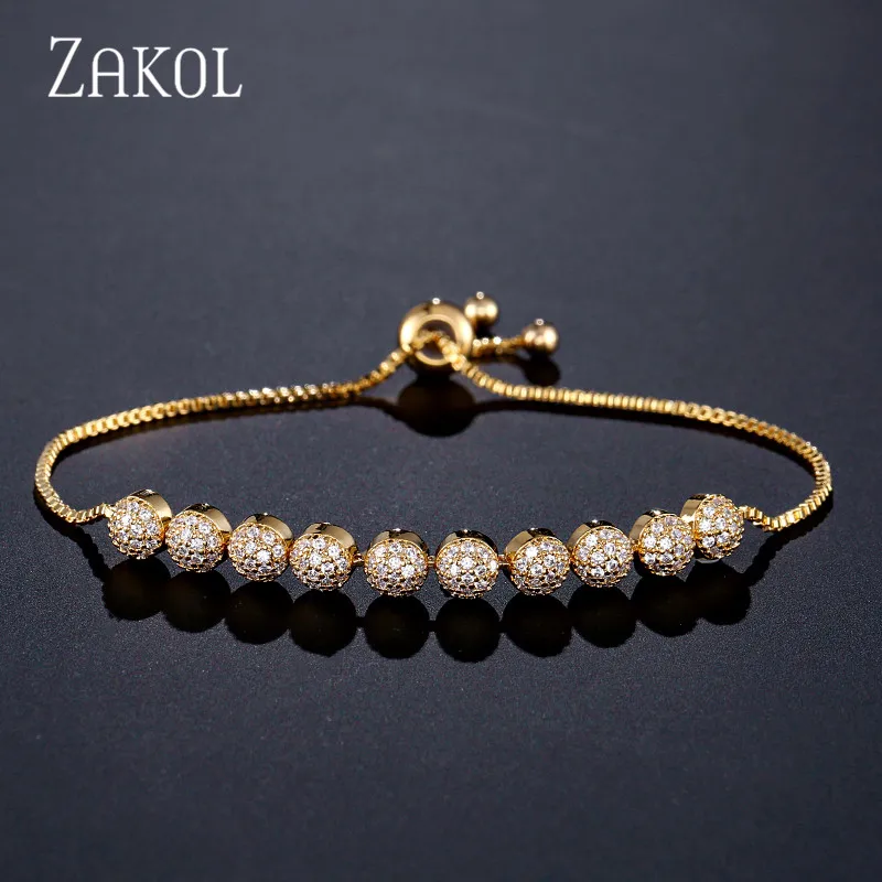 ZAKOL Новое поступление полукруглые сверкающие фианиты AAA регулируемые модные