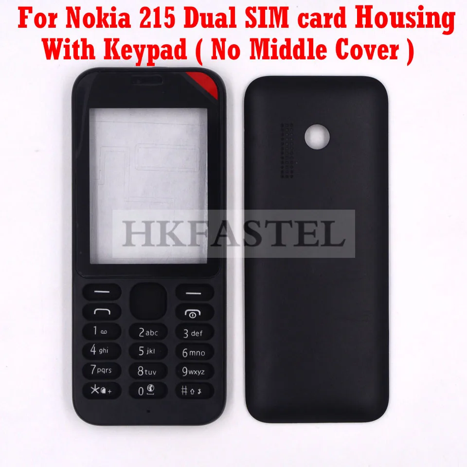 HKFASTEL высококачественный корпус клавиатуры для Nokia 215 Dual SIM Полный Мобильный телефон чехол с клавиатурой