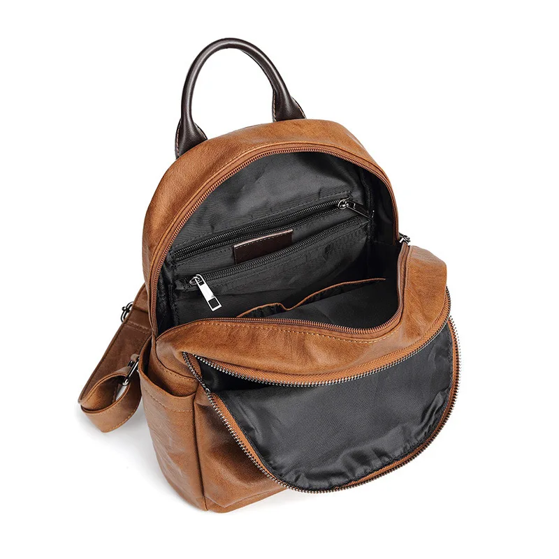 Женский кожаный рюкзак высокого качества для путешествий Модный женский сумки с