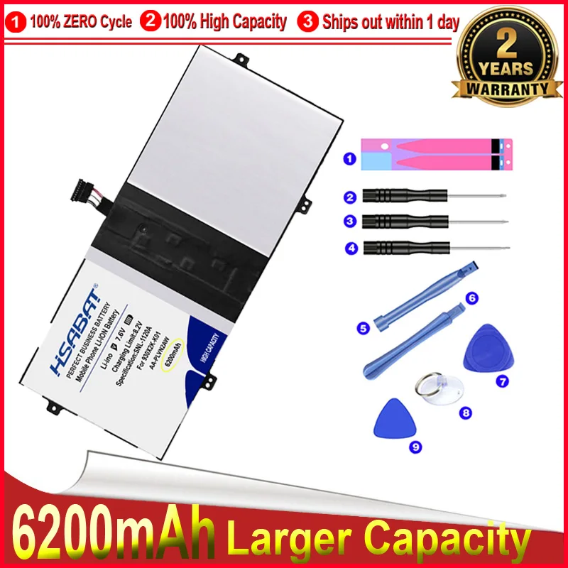Аккумулятор HSABAT 0 цикл 6200 мАч для ноутбука SAMSUNG 930X2K K01 K02 ATIV Book 9 сменный