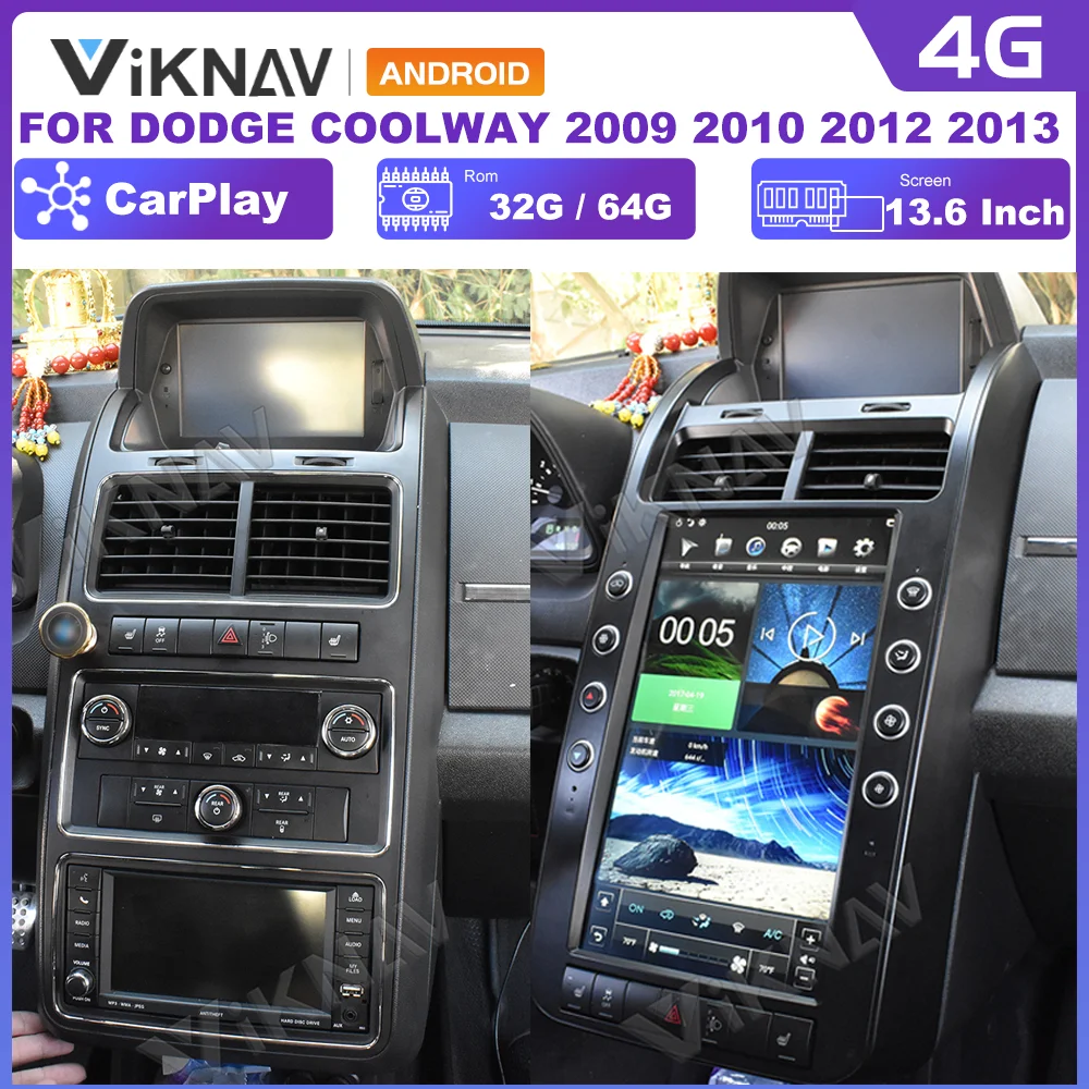 

Автомобильный радиоприемник 13,6 дюйма с экраном для Dodge Journey 2009-2015, система Android, стерео, автомобильный GPS-навигатор, видео, DVD, мультимедийный плеер