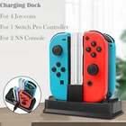 6 в 1 Nintendo Switch Joy-Con зарядное устройство Подставка зарядная док-станция для NS Switch 2 Консоль 4 joycon 1 Pro Аксессуары для контроллеров
