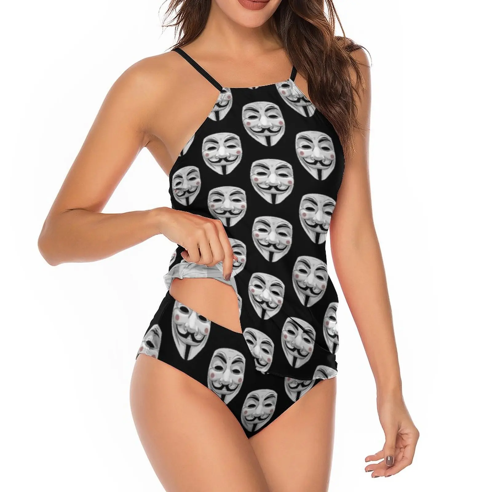 Купальник-танкини Гая Фокс купальник с высокими штанинами популярный для