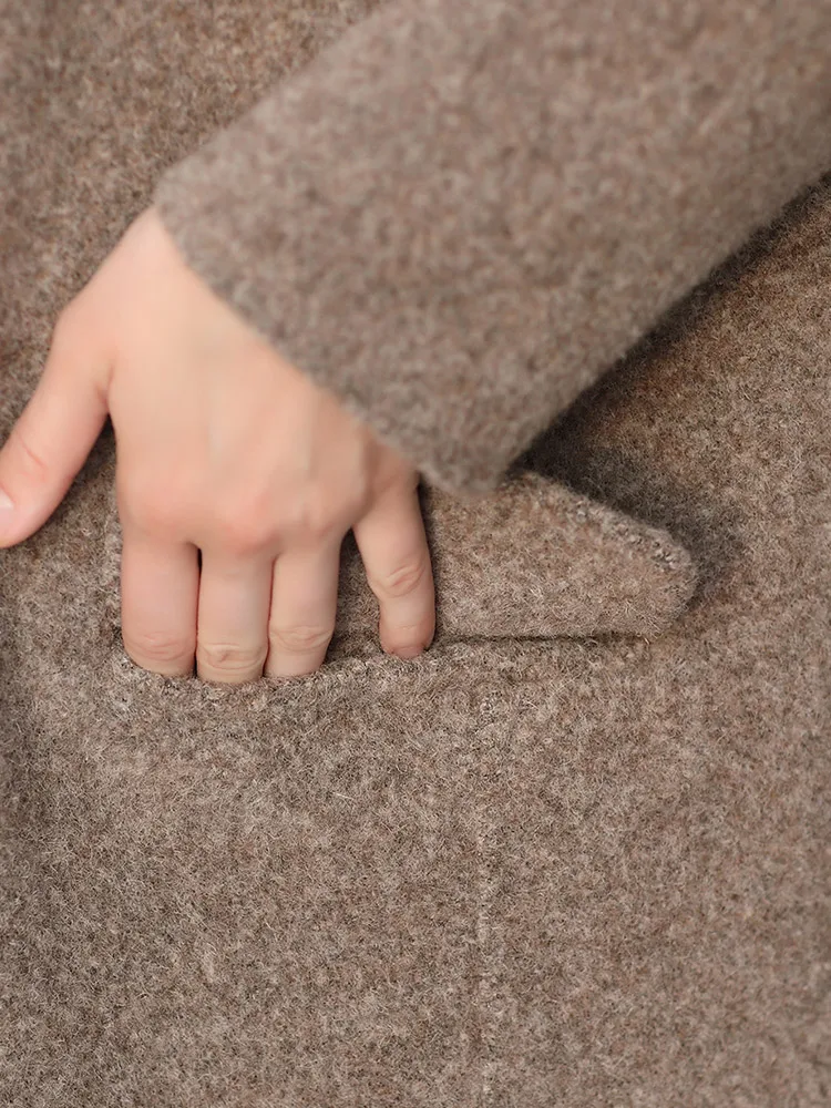 

JCHB 2021 autumn winter simple fashion alpaca wool casual coat women's new woolen coat