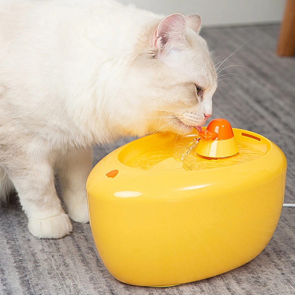 

Смеситель для фонтана с фильтром в виде кошки Милая желтая утка дозатор воды для домашних животных Питьевая кормушка для кошек и собак