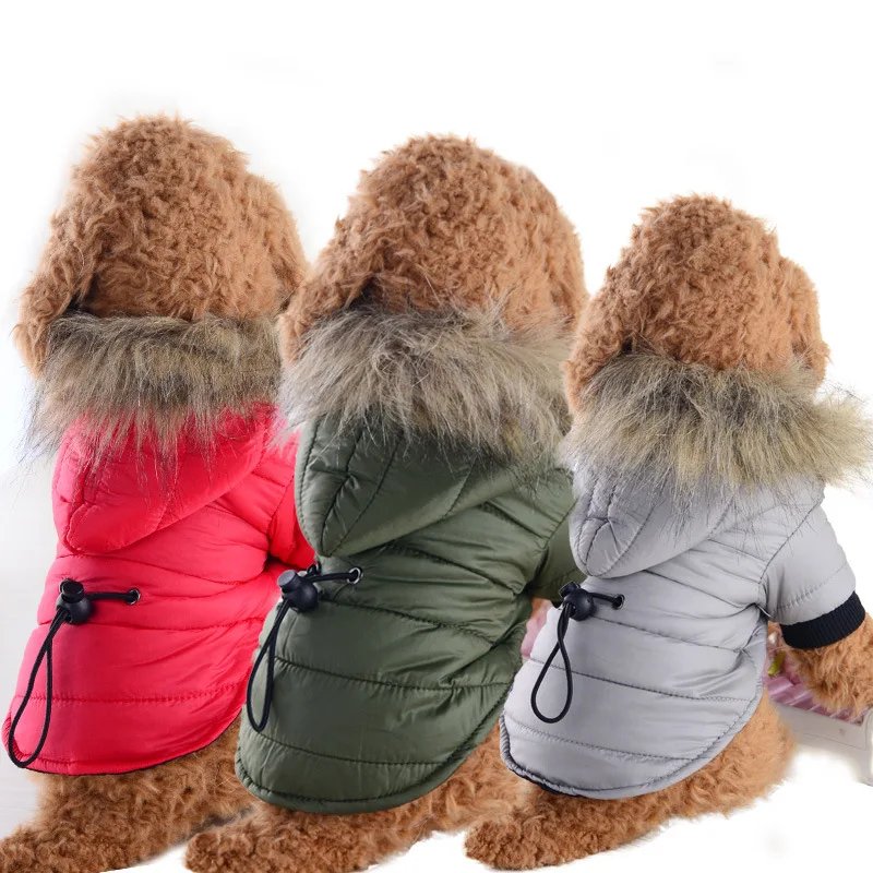 

Pet Down Jacket Winter Warm clothes for small dog jacket Soft Fur Hood Puppy Coat For Chihuahua dog snowsuit dog clothes