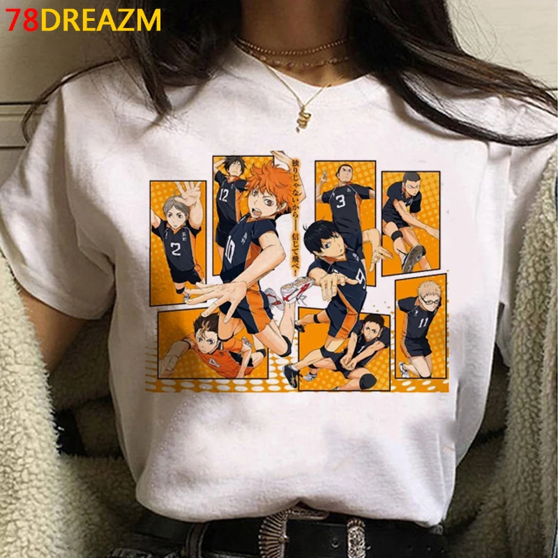 

Haikyuu футболка для женщин harajuku kawaii ulzzang парные топы футболки футболка ulzzang