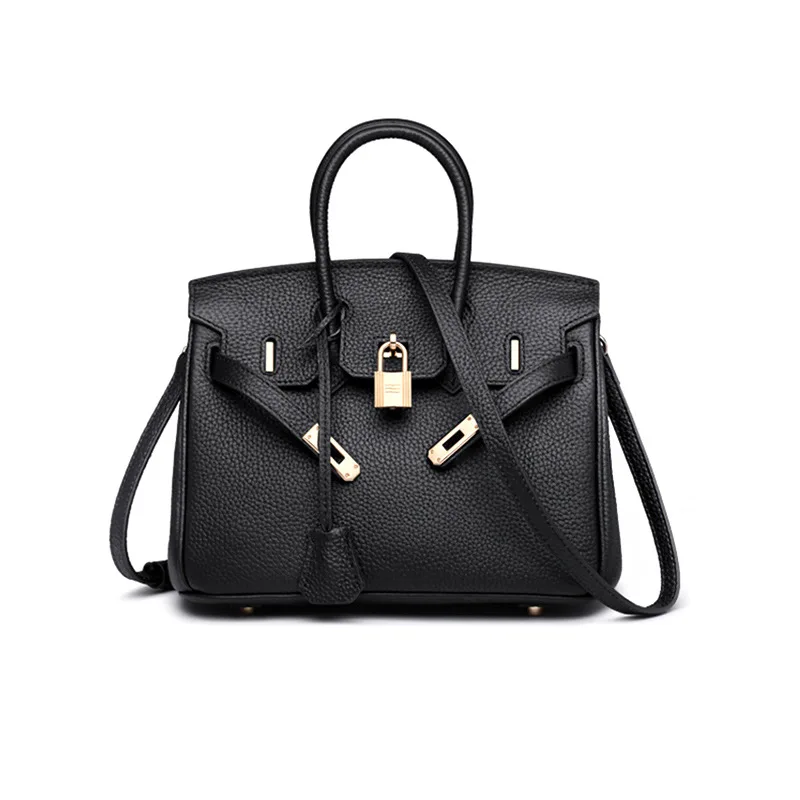 

Luxury leather handbag 30CM platinum bag soft natural leather handbag fashion trend cowhide one-shoulder diagonal bag new