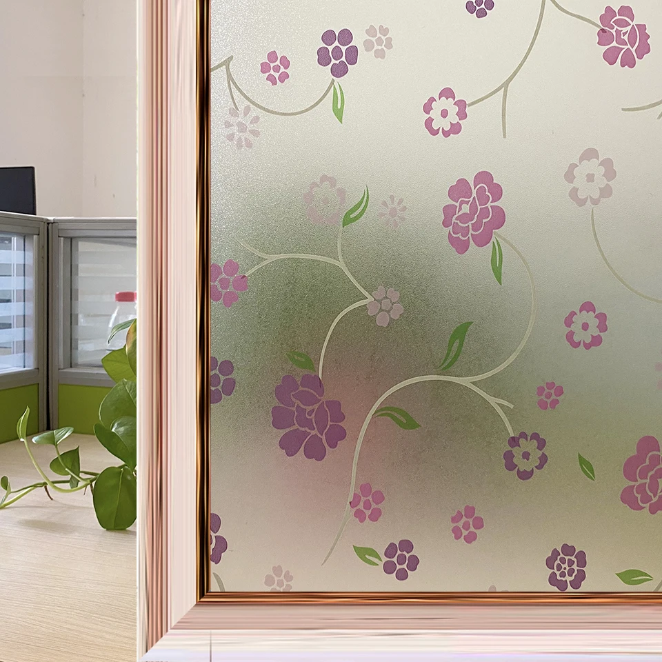 Оконная пленка витражная декоративная УФ наклейка на окно матовая клейкая для