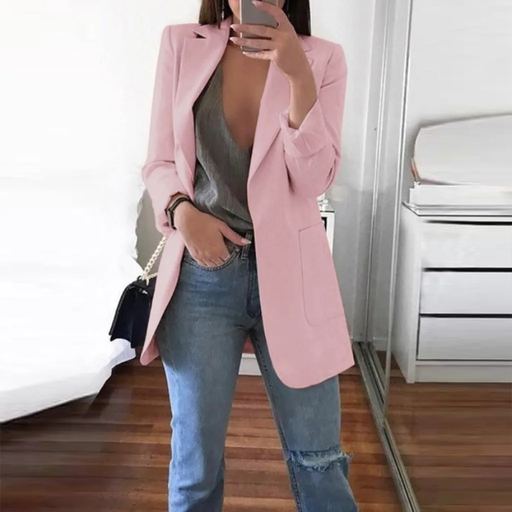 JAYCOSIN 2019 New Fashion Women Ladies Cardigans Suit Long Jacket Coat Business Sleeve Outwears Office Lady Plus Size S-5XL | Женская