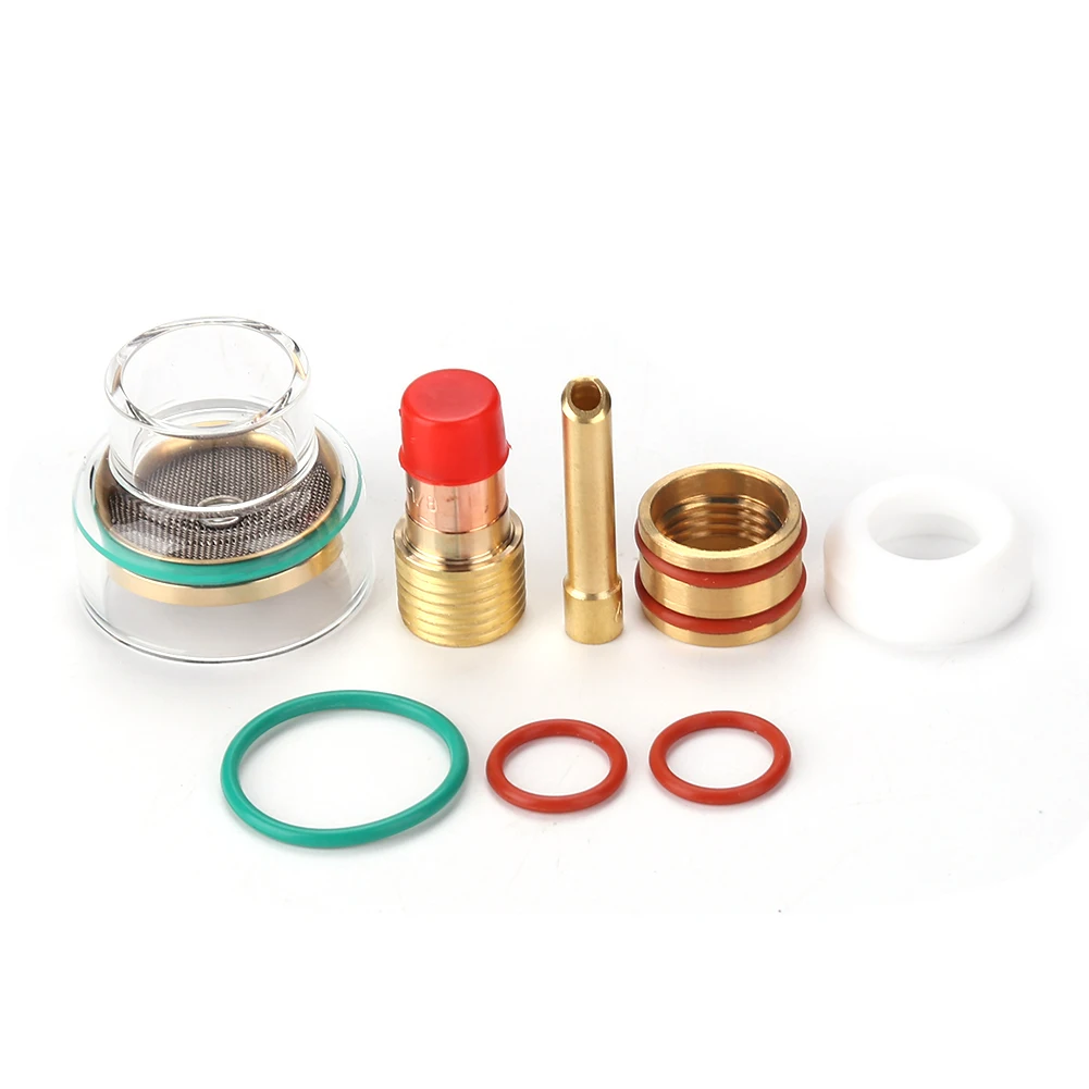 

Комплект цанг для сварочной горелки TIG 7 шт., прозрачные стеклянные крышки, Сварочная сопла, газовый фильтр для объектива, аксессуары для арг...