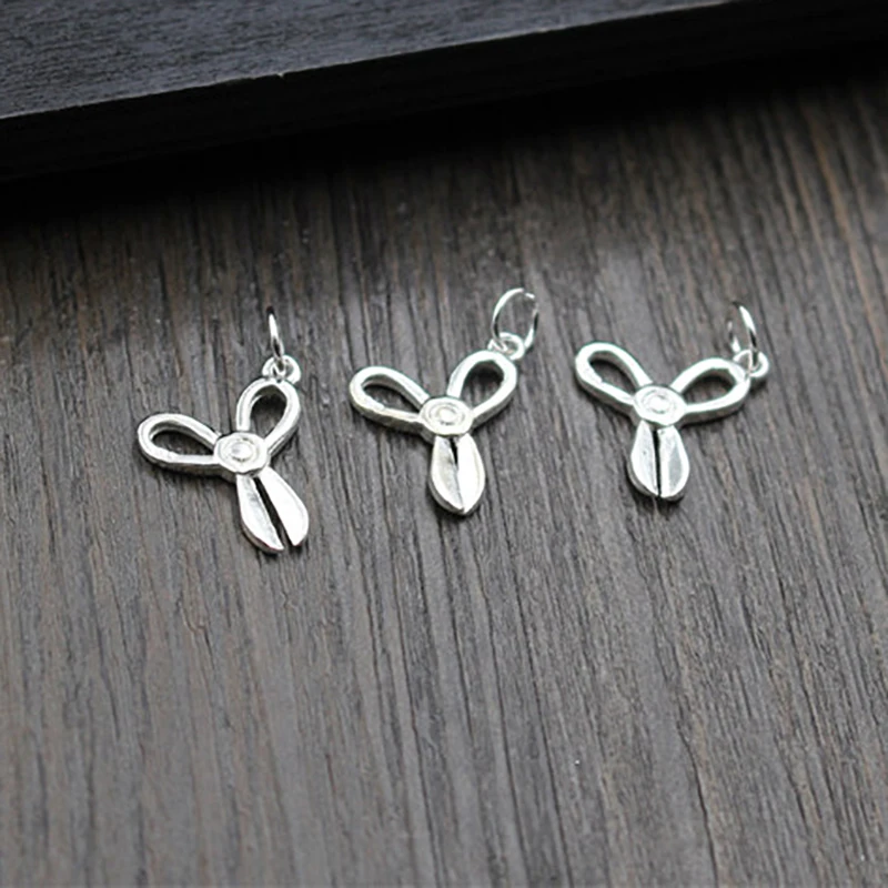 2pcs Manual DIY Charms 925 Sterling Silver Color Pendant Accessories Handcraft Creative Scissors Fittings Jewelry For Bracelet