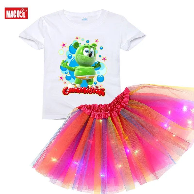 Rainbow Tutu Dress for Girls Clothing Set Summer Birthday Outfit Girls Toddler Baby Skirt Set Party Princess Summer Clothes Kids