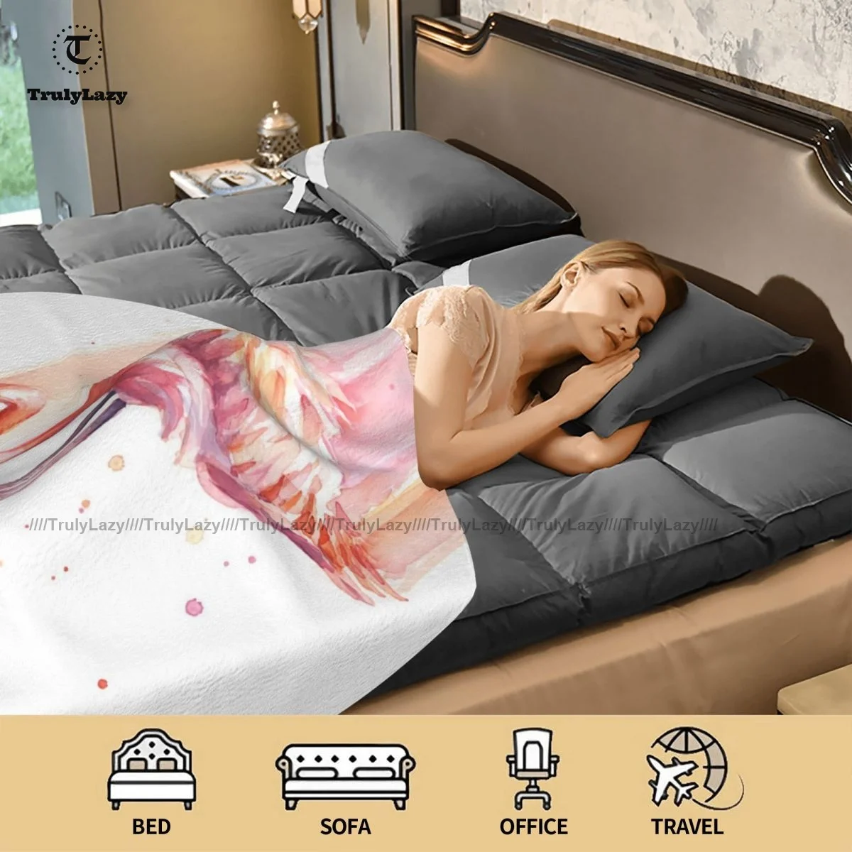 

Flamingo Blanket Soft Fashion Round Bedspread Comfy Fleece Summer Blanket