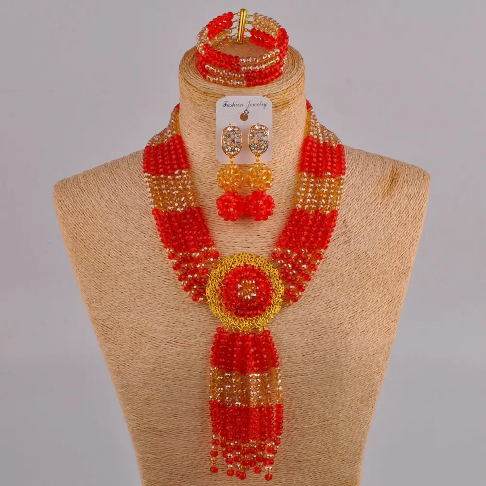 Набор бижутерии в африканском стиле с кристаллами цвета розового шампанского |