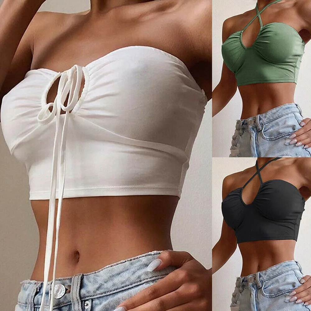 

Women Sexy Tube Top Ladies Summer Beach Bandeau Vest Cami Tops