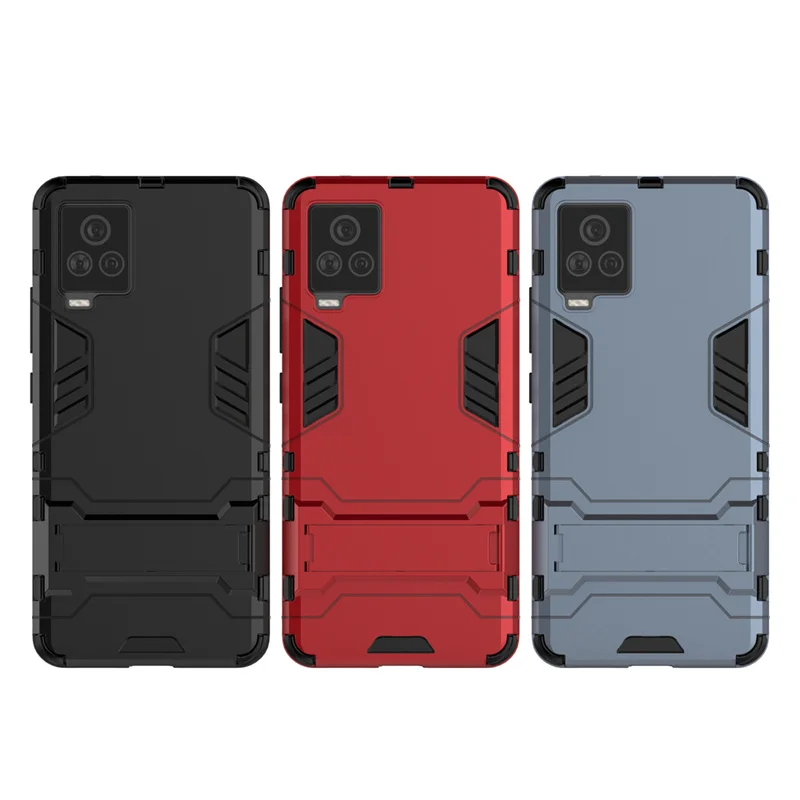 Phone Case For iQOO 7 Case Shockproof PC Back Hard Heavy Armor Phone Bumper Stand Cover For Vivo iQOO 7 Cover For iQOO 7 Fundas