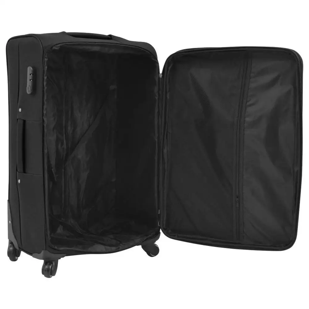 【USA Warehouse】3 Piece Soft Case Trolley Set Black