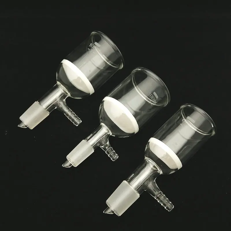 

1pcs 35ml to 1000ml High Borosilicate Glass Filter Funnel with Joint 14#19#24# 3G Sand Core Funnel with Branch Tube