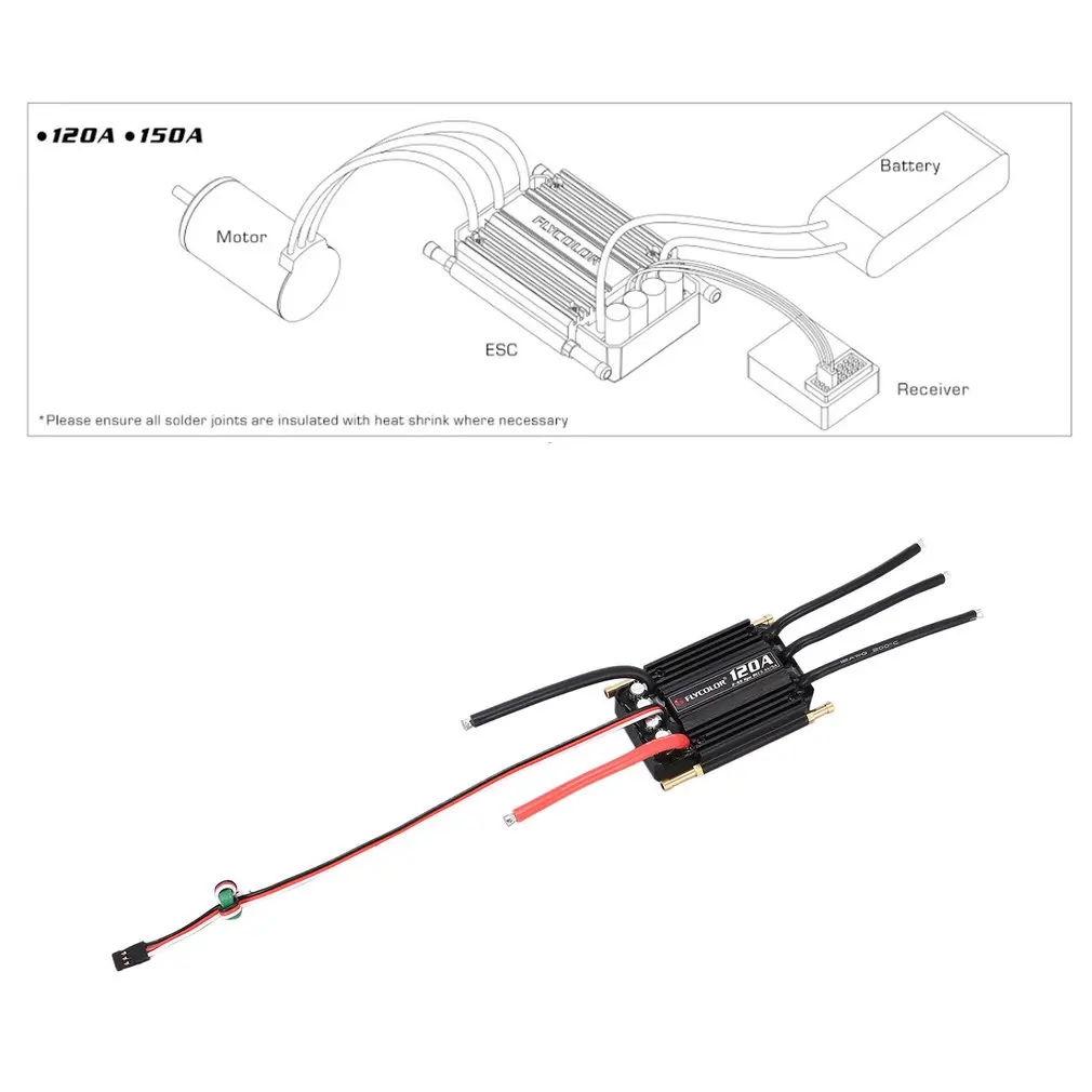 Бесщеточный Регулятор Скорости Flycolor 70A 50A 90A 120A 150A ESC поддержка 2-6S Lipo BEC 5 V/5A для