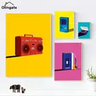 Ретро-постер-колода для записи Walkman, Кассетный плеер, принты поп-арт, музыкальная Картина на холсте, современный бумбокс, Декор стен для комнаты мальчика