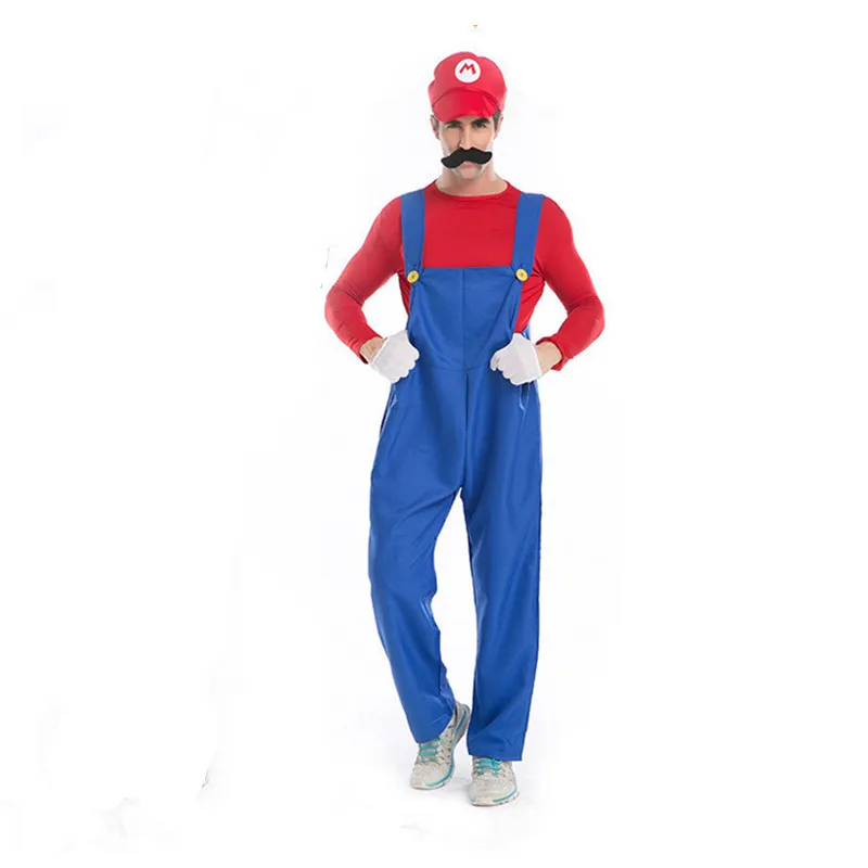 Взрослых Super Mario Bros сантехник карнавальный костюм комплект одежды на Хэллоуин для