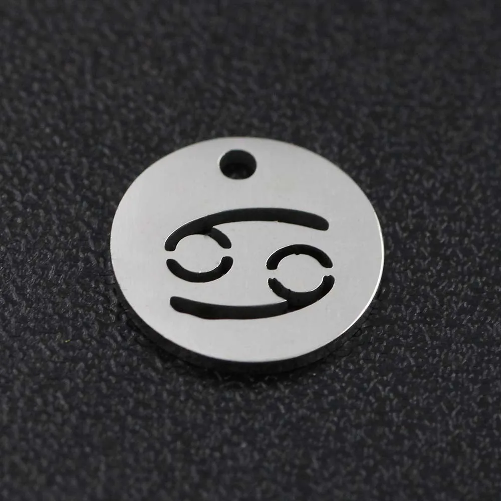 12 шт./лот подвески из нержавеющей стали мм круглые все двенадцать знаков зодиака