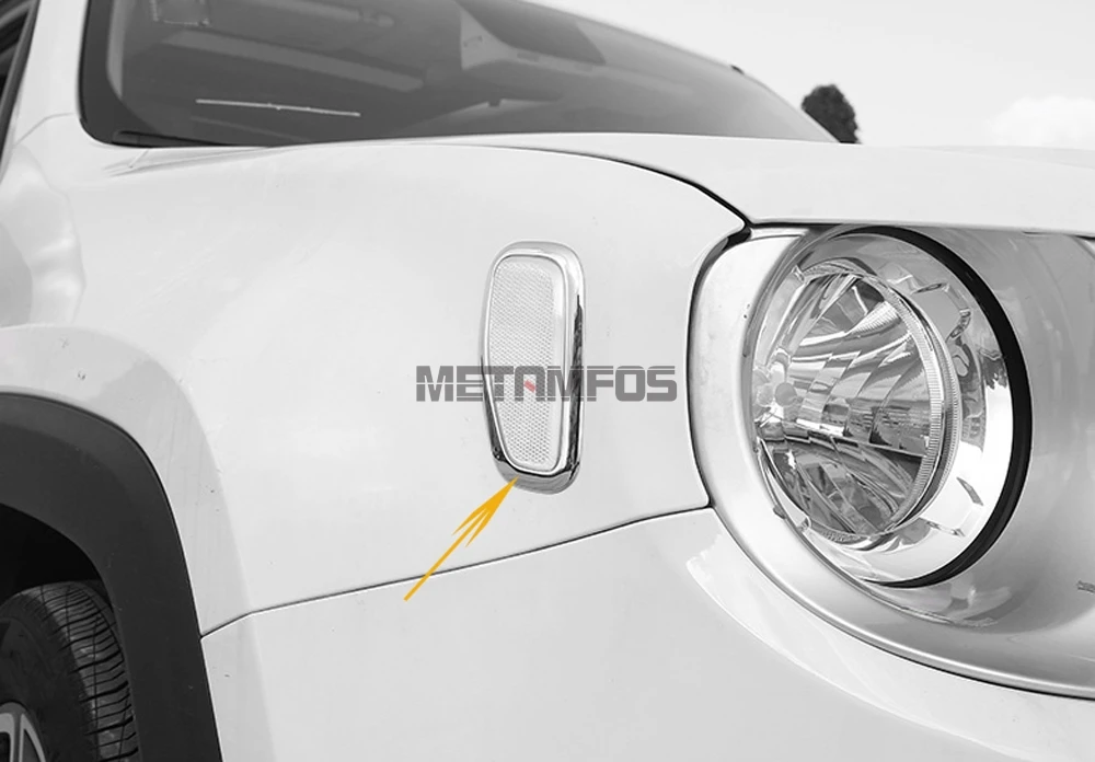Для Jeep Renegade- хромированная Предупреждение указателя поворота, светильник, накладка, рамка, внешние аксессуары, Стайлинг автомобиля