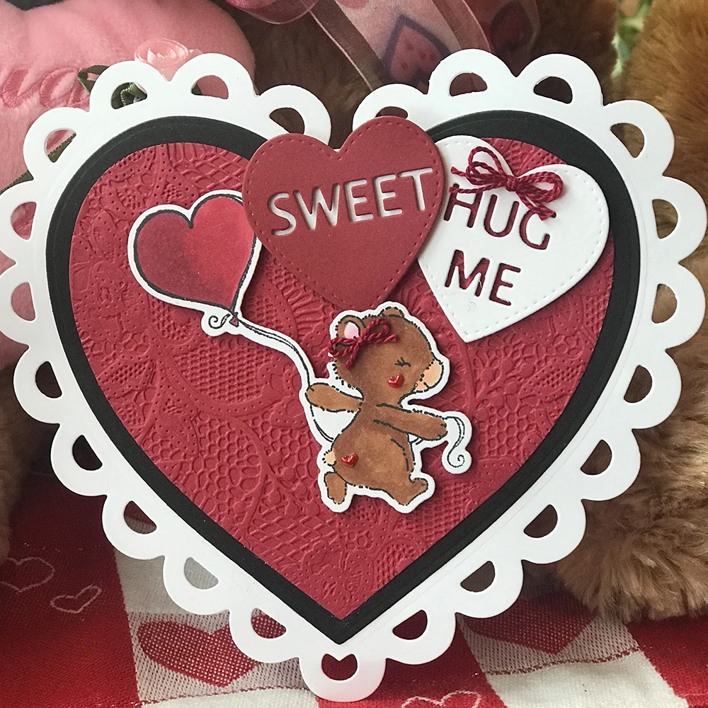 Новый Веерообразный металлический высекальный штамп в форме сердца для