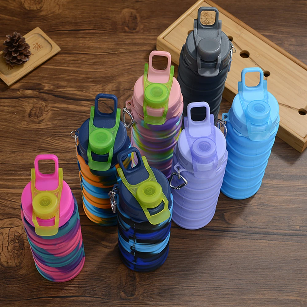 

Bicycle Foldable Water Bottle Leakproof Ultralight Fold Silicone Water Bottle Cup Outdoor Hiking Camping 500ml/17oz Outdoor