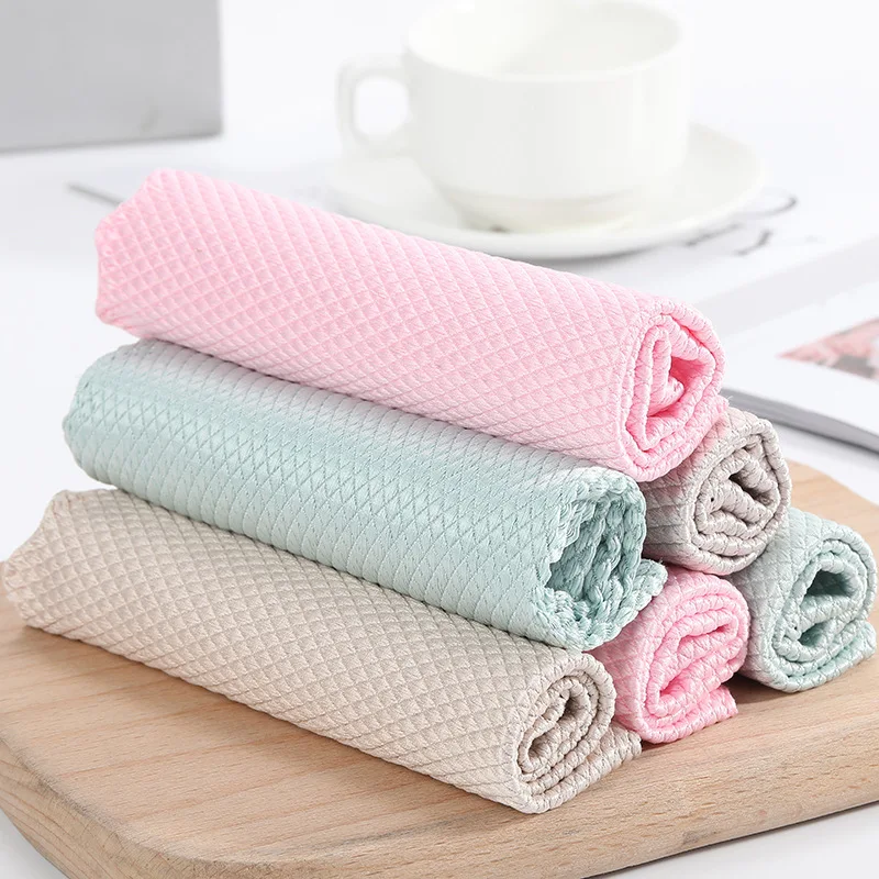 

Household dishcloth non - grease cleaning cloth kitchen supplies absorbent cloth bathroom double towel glass dish washing cloth